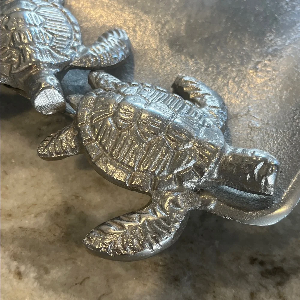 Z Gallerie Silver Metal Turtle Tray RARE